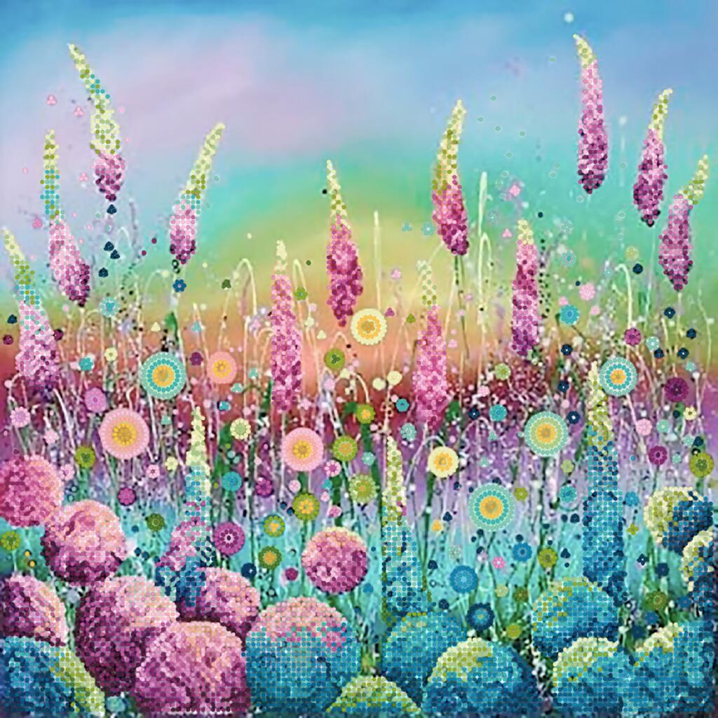 Bead Embroidery Kit Colorful meadow DIY Tela Artis