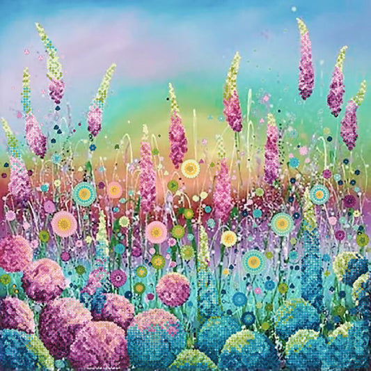 Bead Embroidery Kit Colorful meadow DIY Tela Artis