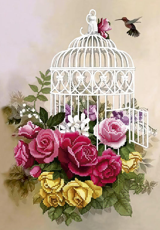 Kit de broderie de perles Fleurs de roses DIY