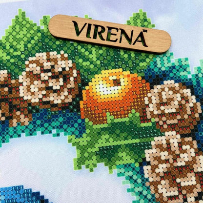 Bead Embroidery Kit "Winter Wreath with Bird" DIY by Virena