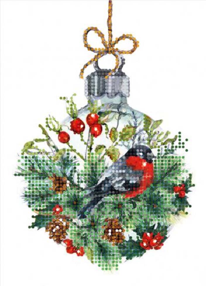 Bead Embroidery Kit Christmas bird DIY Tela Artis