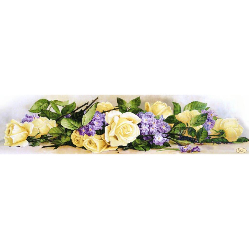 Bead Embroidery Kit Roses Flowers DIY Tela Artis