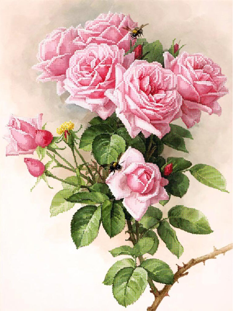 Bead Embroidery Kit English roses DIY Tela Artis