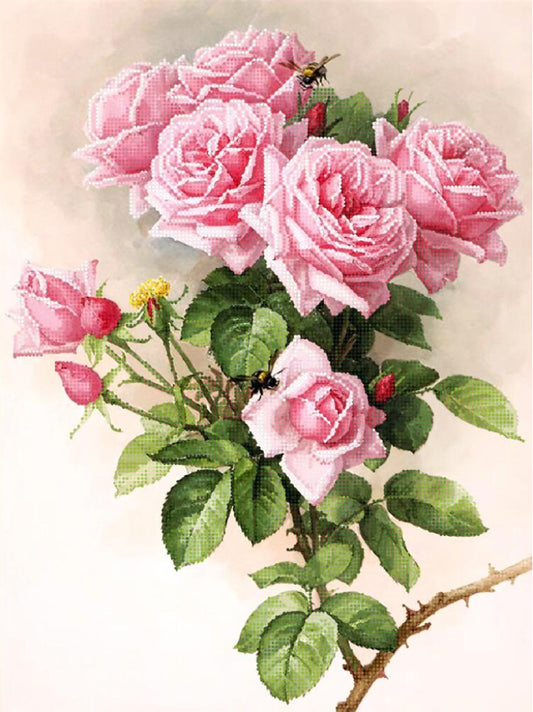 Bead Embroidery Kit English roses DIY Tela Artis