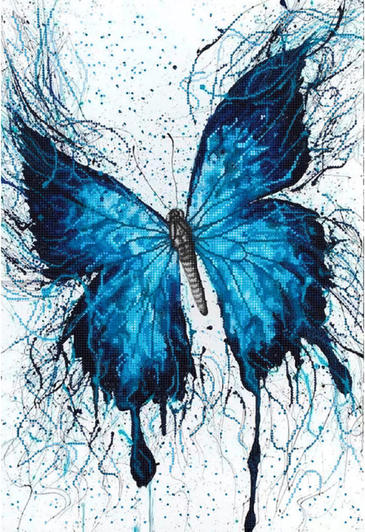 Bead Embroidery Kit Blue Butterfly DIY Tela Artis