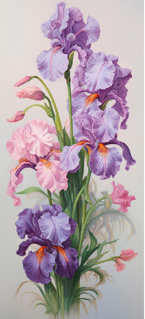Perlenstickerei-Set Schwertlilien Blumen DIY