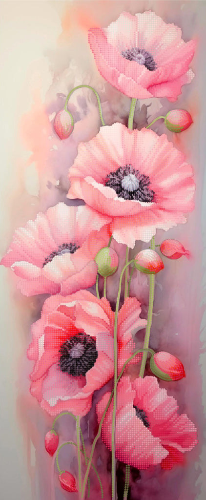 Bead Embroidery Kit Poppies Flowers DIY Tela Artis