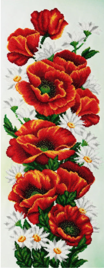 Bead Embroidery Kit Poppies Flowers DIY VDV