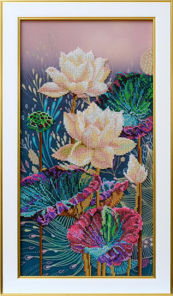 Bead Embroidery Kit Lotus Flowers DIY VDV