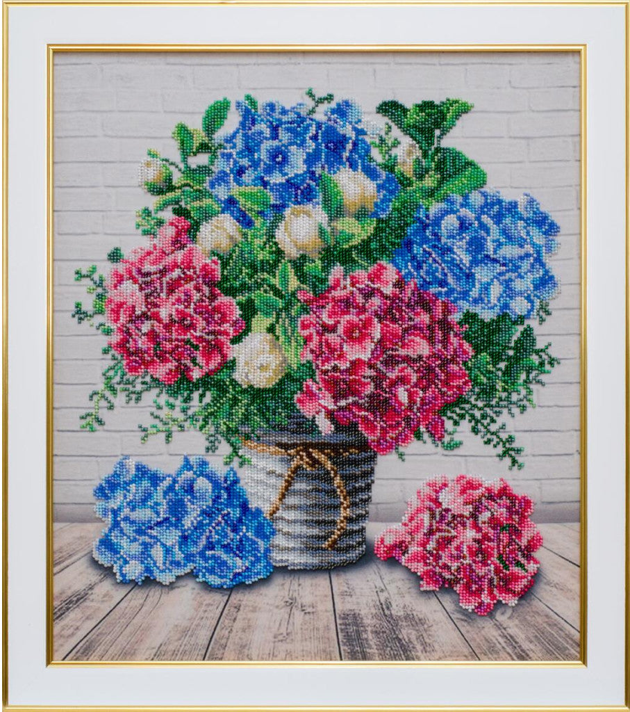 Bead Embroidery Kit Hydrangeas Flowers DIY VDV