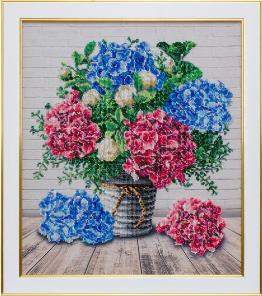 Bead Embroidery Kit Hydrangeas Flowers DIY VDV