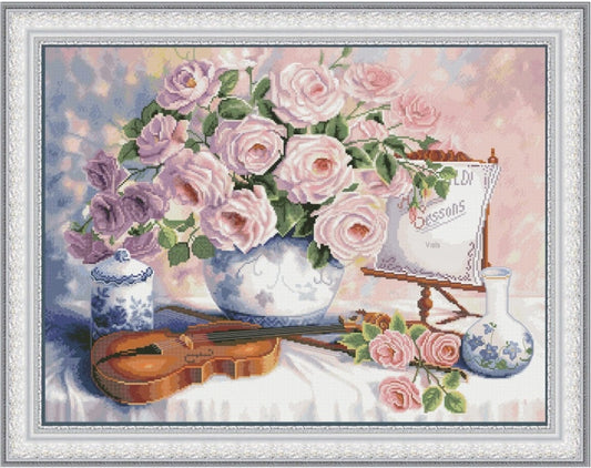 Counted Cross Stitch Kit Roses Flowers DIY Olanta