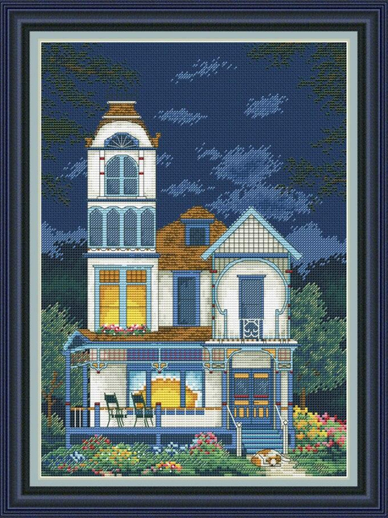 Counted Cross Stitch Kit My cozy house DIY Olanta