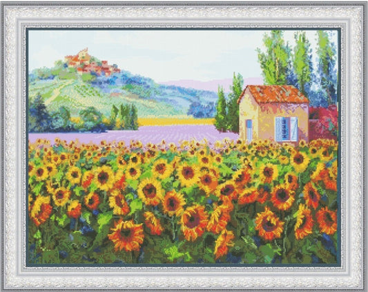 Counted Cross Stitch Kit Blooming fields DIY Olanta