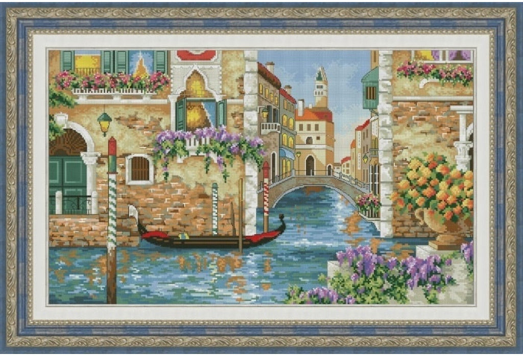 Counted Cross Stitch Kit Venetian canals DIY Olanta