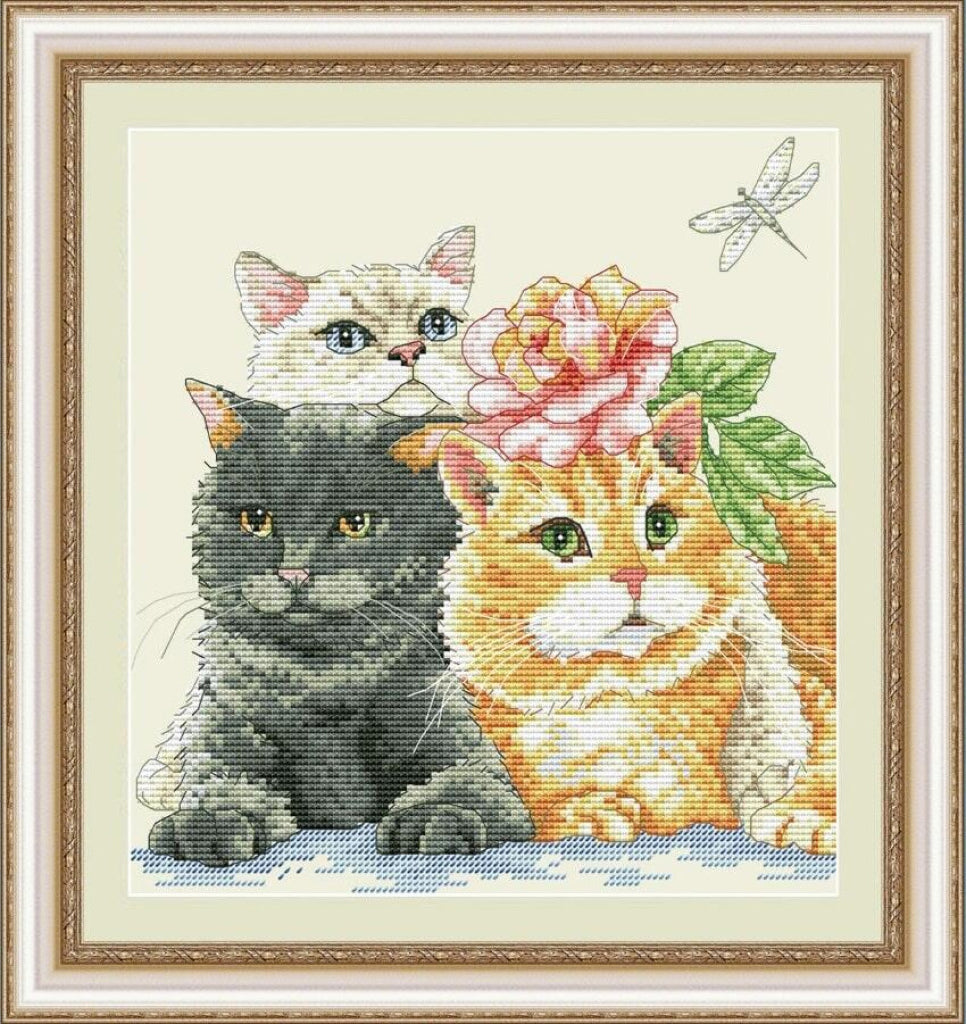 Counted Cross Stitch Kit Cats DIY Olanta