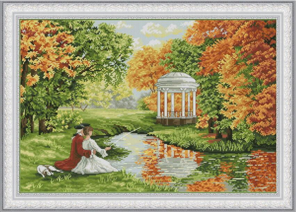 Counted Cross Stitch Kit Autumn date DIY Olanta