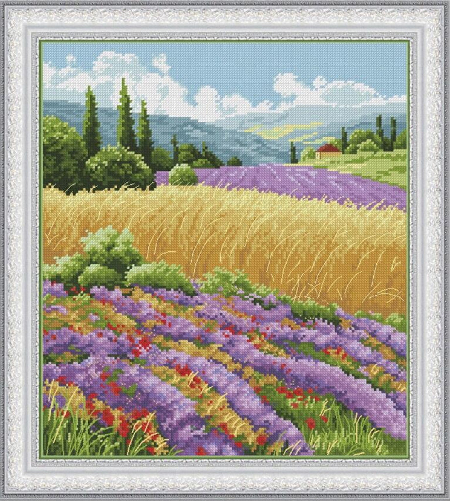 Kreuzstichset „Sommer“ zum Selbermachen, unbedruckte Leinwand 
