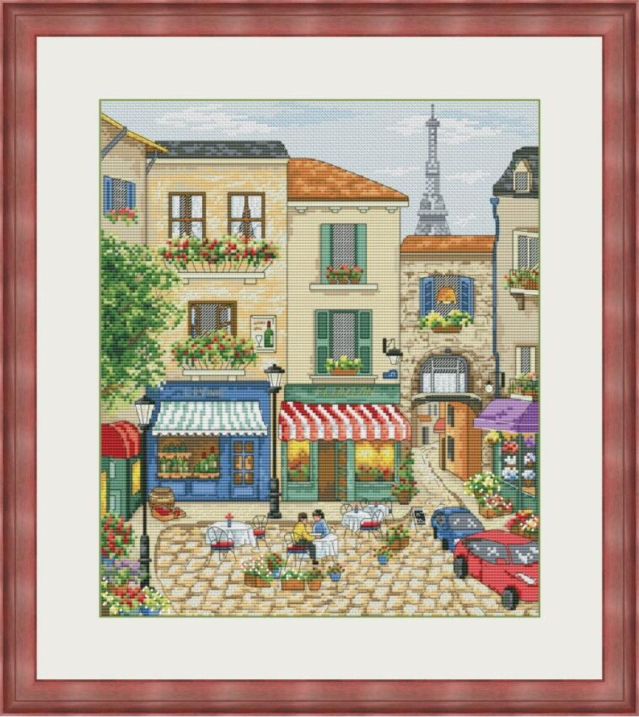 Counted Cross Stitch Kit Paris streets DIY Olanta
