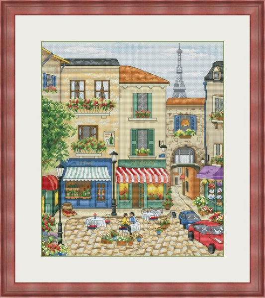 Counted Cross Stitch Kit Paris streets DIY Olanta