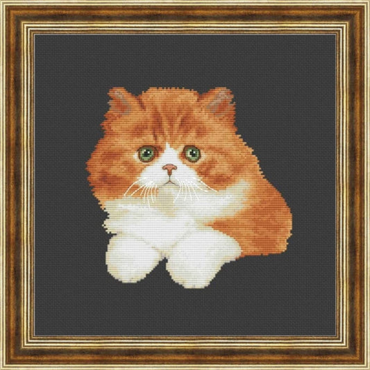 Kreuzstichset „Katze“ zum Selbermachen, unbedruckte Leinwand 