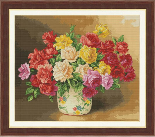 Counted Cross Stitch Kit Roses Flowers DIY Olanta
