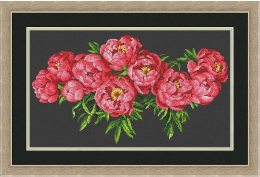 Counted Cross Stitch Kit Peonies Flowers DIY Olanta