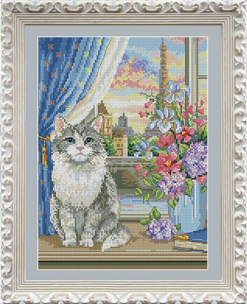 Counted Cross Stitch Kit Cat DIY Olanta