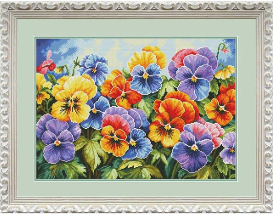 Counted Cross Stitch Kit Bright violets DIY Olanta