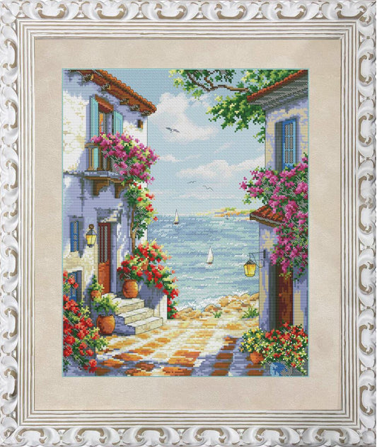 Counted Cross Stitch Kit Azure Coast DIY Olanta