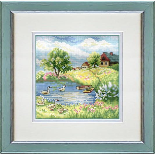 Counted Cross Stitch Kit Summer in the village DIY Olanta