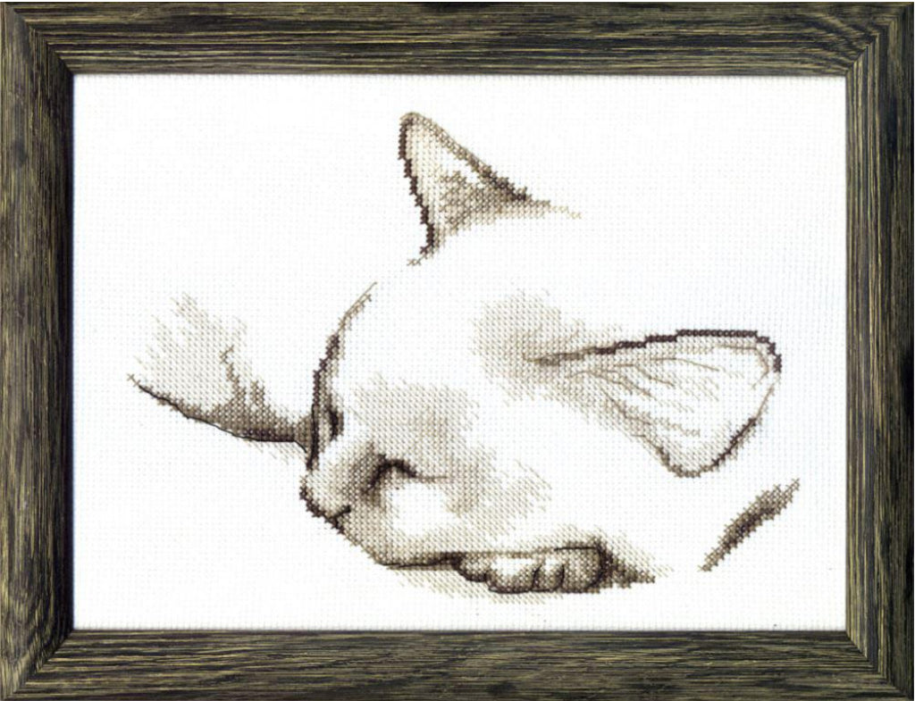 Counted Cross Stitch Kit Cat DIY Crystal Art