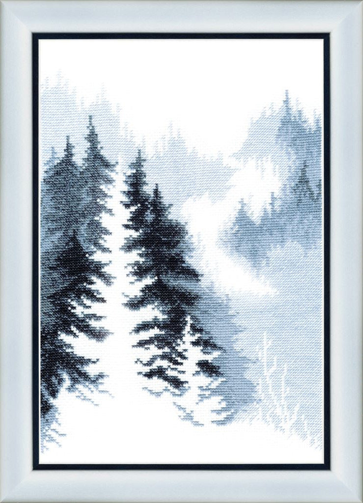 Counted Cross Stitch Kit Winter forest DIY Crystal Art