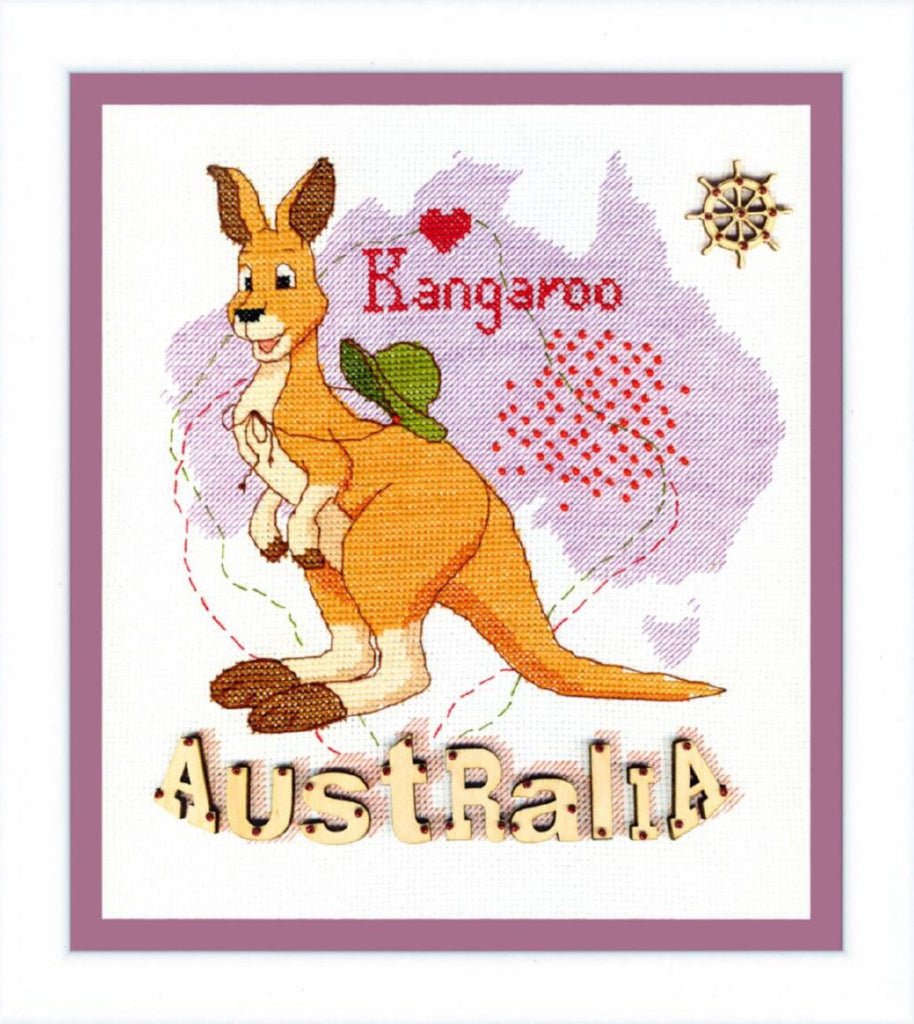 Counted Cross Stitch Kit Australia Kangaroo DIY Crystal Art