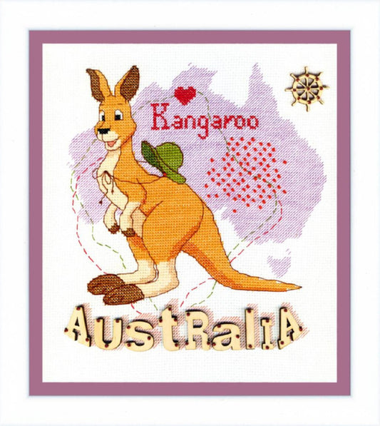 Counted Cross Stitch Kit Australia Kangaroo DIY Crystal Art