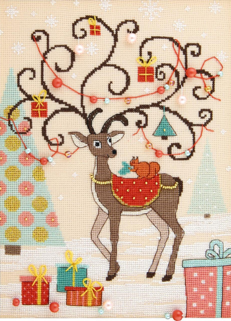 Counted Cross Stitch Kit Christmas deer DIY