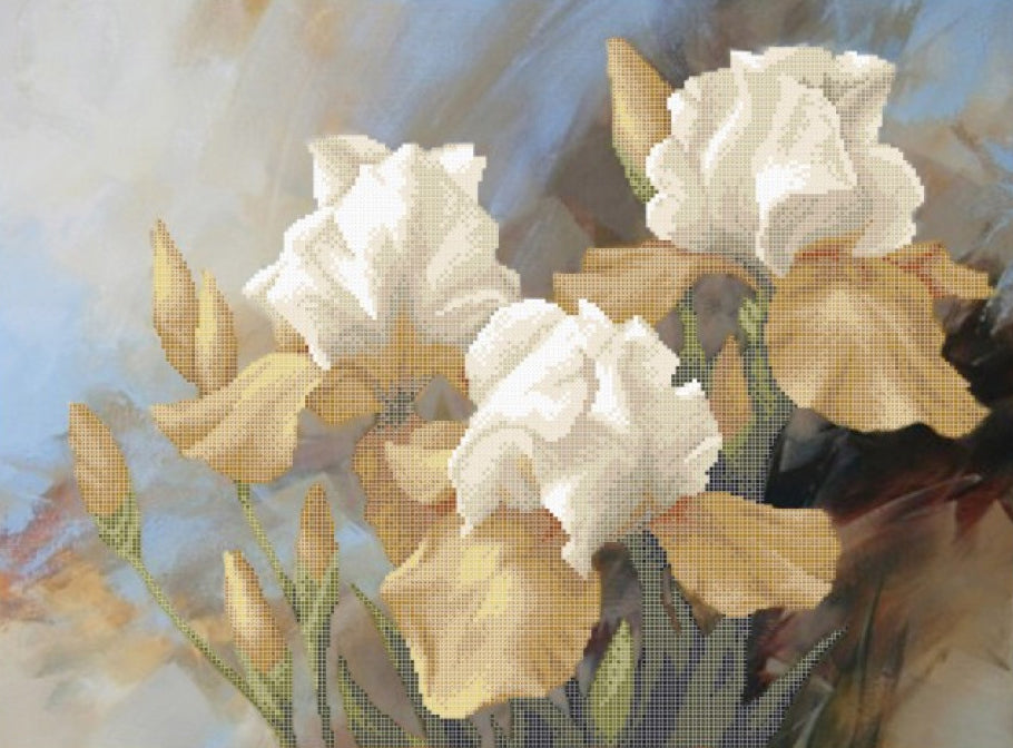 Bead Embroidery Kit Irises Flowers DIY