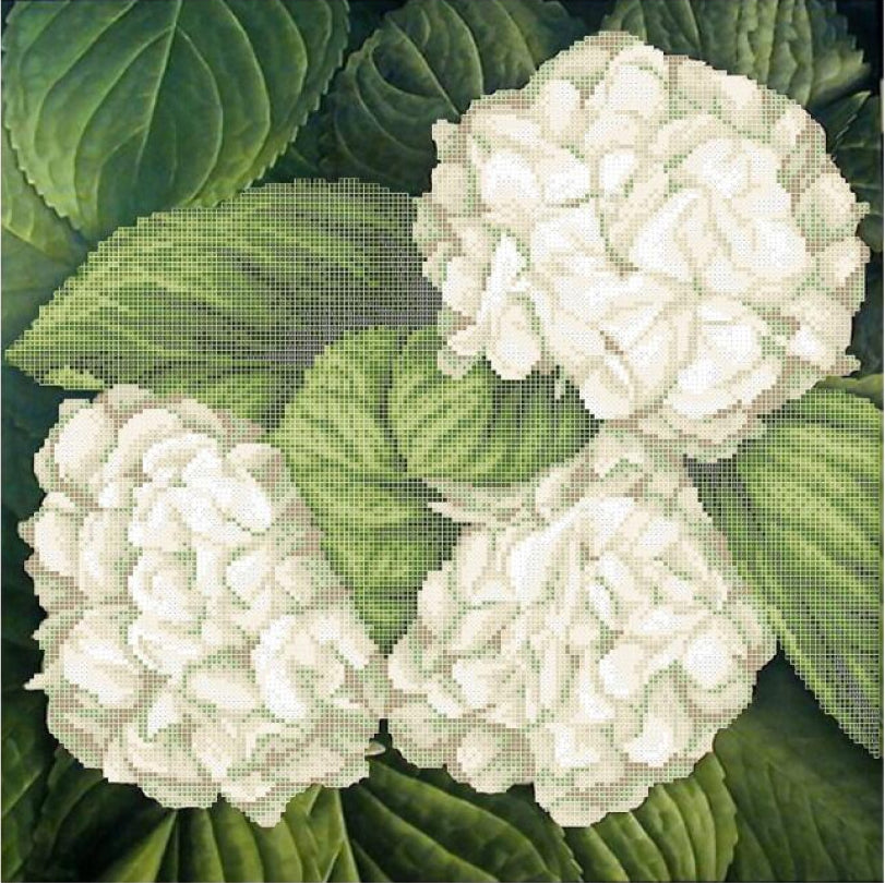 Bead Embroidery Kit Hydrangeas Flowers DIY