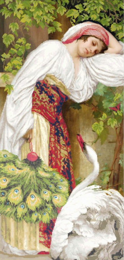 Bead Embroidery Kit Girl and the swan DIY
