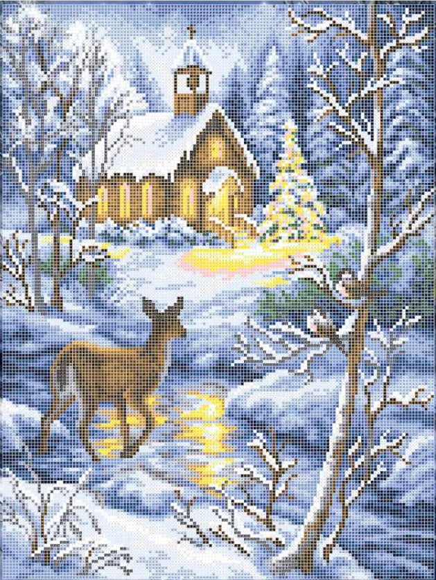 Komplettes Perlenstickerei-Set Wintermärchen DIY