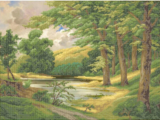 Kit de broderie de perles Lac de la forêt DIY