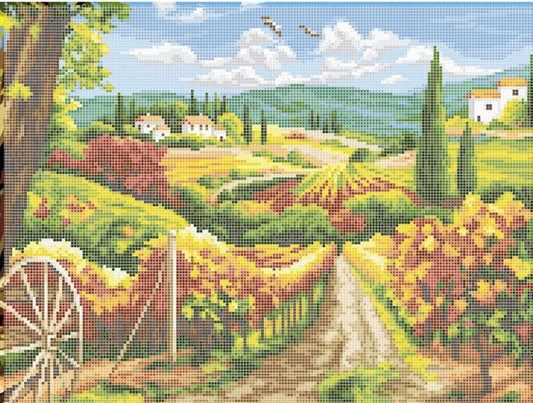 Kit complet de broderie de perles Vignoble d'automne DIY
