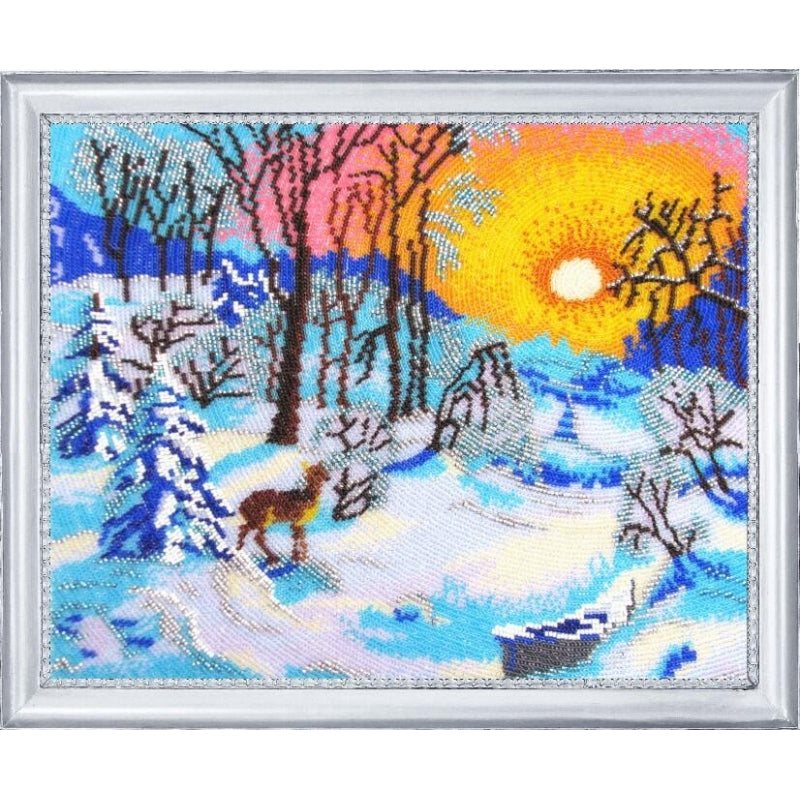 Bead embroidery kit Winter morning DIY - DIY-craftkits