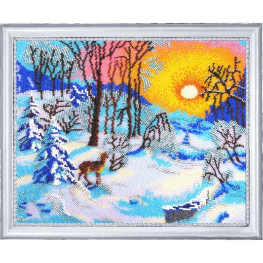 Bead embroidery kit Winter morning DIY - DIY-craftkits