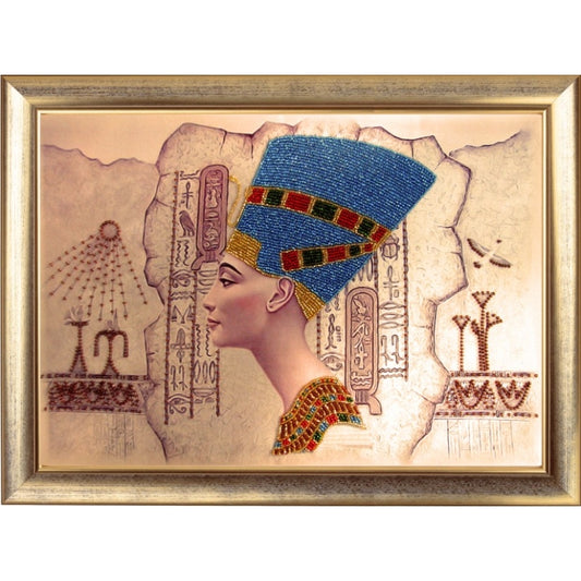 Bead embroidery kit Nefertiti DIY Beadwork Beading Bead stitching - DIY-craftkits