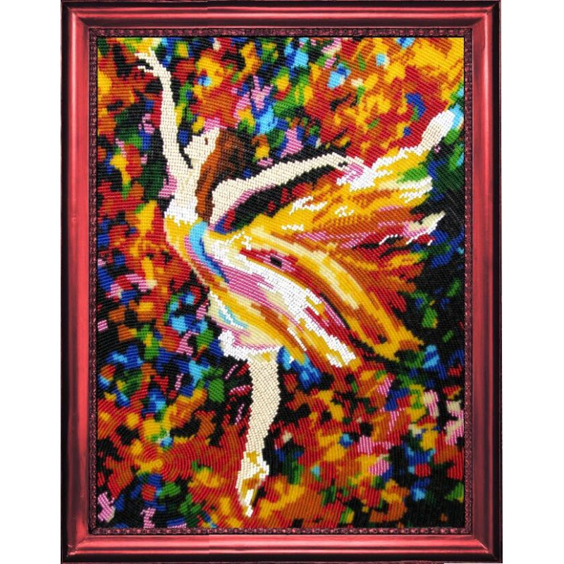 Bead embroidery kit Ballerina DIY Beadwork Beading Bead stitching - DIY-craftkits