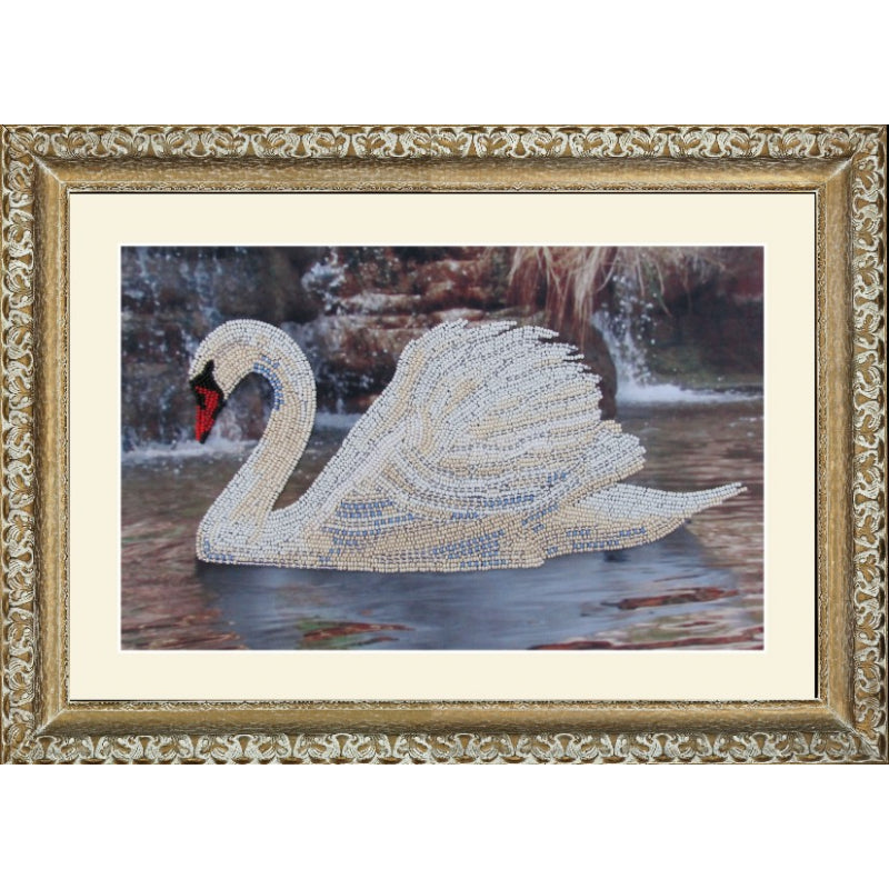 Bead embroidery kit Swan DIY - DIY-craftkits