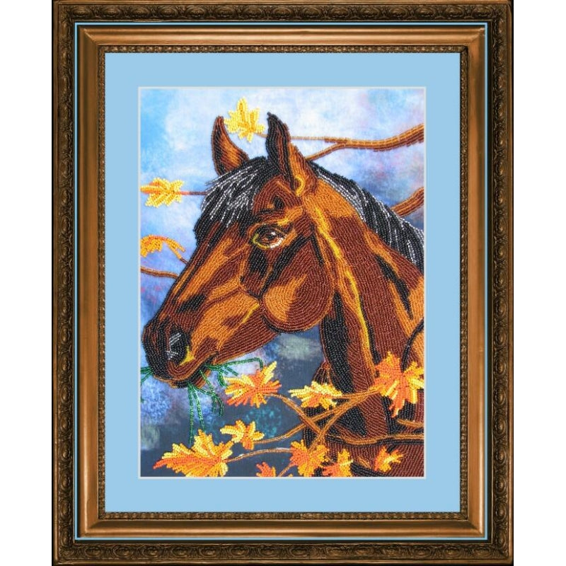 Bead embroidery kit Horse DIY Beadwork Beading Bead stitching - DIY-craftkits