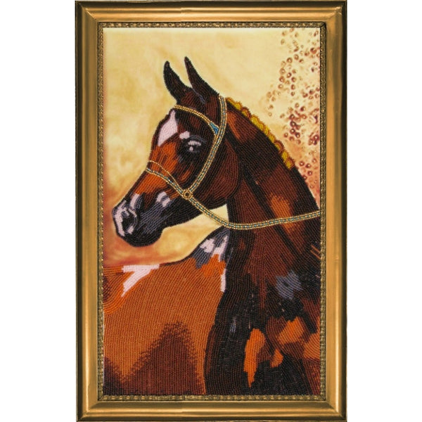 Bead embroidery kit Horse DIY Beadwork Beading Bead stitching - DIY-craftkits