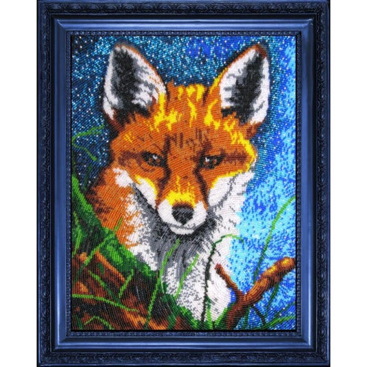 Bead embroidery kit Fox DIY Beadwork Beading Bead stitching - DIY-craftkits